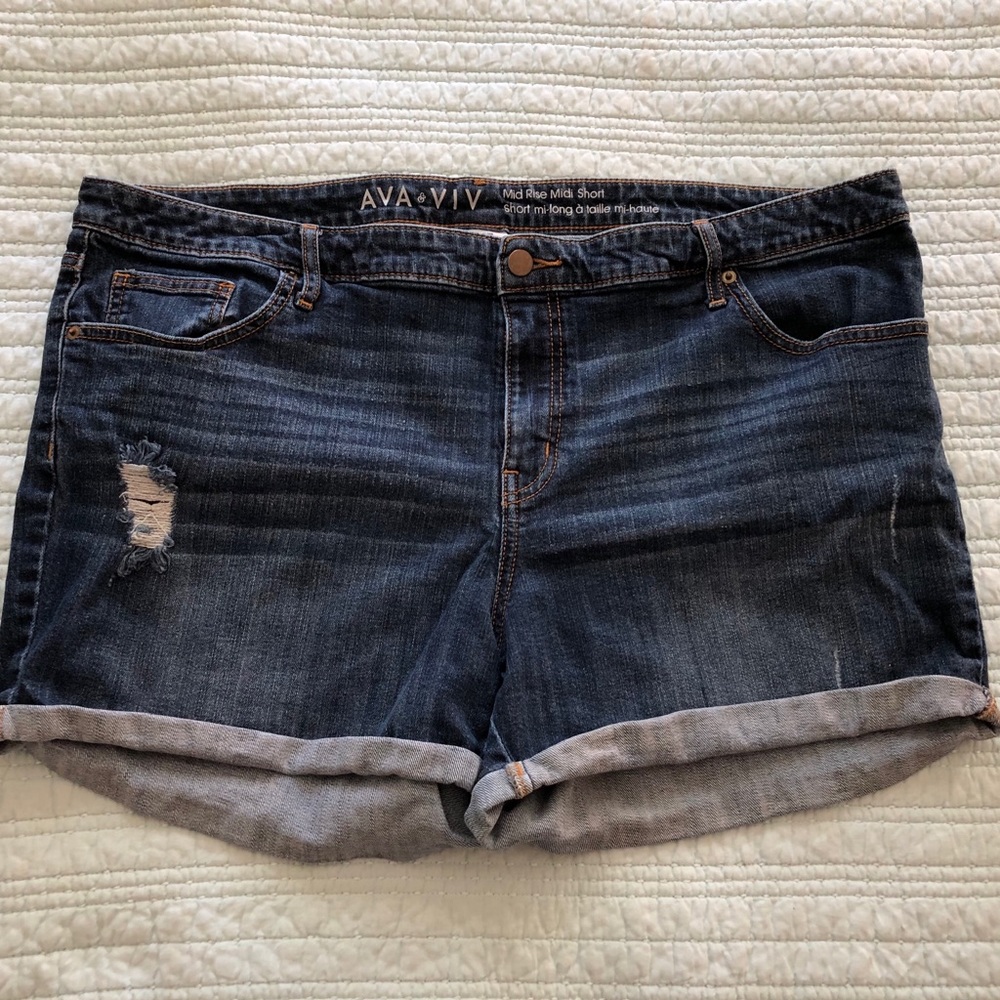 Jean shorts.